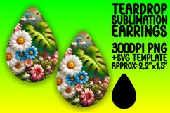 Gorgeous Teardrop Earrings Sublimation Art , Flower Product Image 1