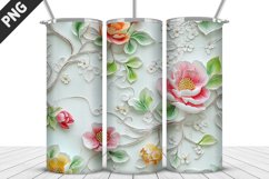 Flowers Tumbler Wrap | Sublimation Design | Tumbler PNG Product Image 1