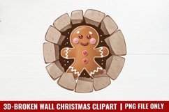 3D Broken Wal Christmas Clipart PNG Product Image 1