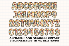 Vintage Boho Alphabet png clipart, boho letters doodle Product Image 5