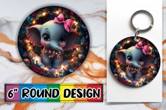 Artful Round Design Coaster Template , Holiday Animals Product Image 1