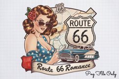 Route 66 romance PNG,Retro PinUp Sublimation PNG Product Image 1