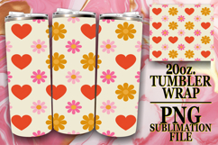 Vibrant Nights 20oz tumbler wrap, Valentine's Pattern Product Image 1