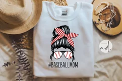 Baseball Mom Messy Bun SVG DXF PNG JPG Product Image 3
