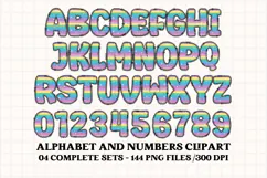 Unicorn Alphabet png clipart, unicorn letters doodle Product Image 5