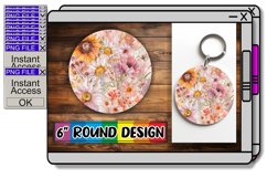 Abstract Elegance: Sublimation Circle &amp; Keychain Delight Product Image 1