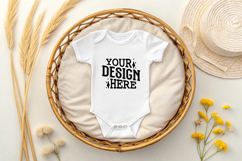Baby Bodysuit White Mockups, Bodysuit Mockup Product Image 1