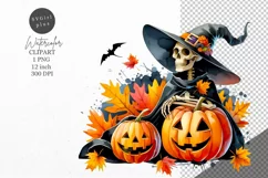 Halloween clipart, Skeleton clipart, Autumn clipart Product Image 1