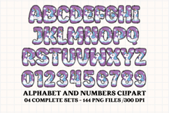 Unicorn Alphabet png clipart, unicorn letters doodle Product Image 5