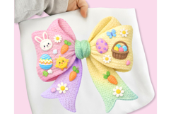 Faux Yarn Crochet Easter Coquette Bow PNG, Happy Easter PNG Product Image 3
