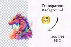 Watercolour Fantasy Dragon Clipart Product Image 2