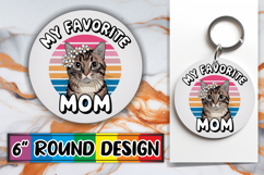 Bright Circle Ornaments Design PNG, Cat Lover Product Image 1