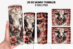 Cow Skinny Tumbler 20oz Wrap Design, Animals Tumbler Wrap Product Image 1