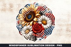 Flowers Wind Spinner Sublimation Design Product Image 1