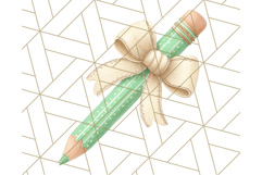 Chubby Pencil With Bows PNG Clipart, Cute School Supply Png Product Image 3