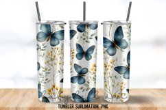 3D Butterflu Neon Tumbler Wrap Sublimation Designs Product Image 3