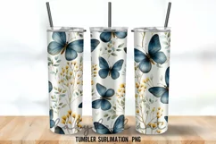 3D Butterflu Neon Tumbler Wrap Sublimation Designs Product Image 3