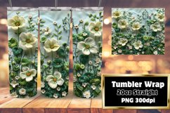 Spring 3D Embroidered Flower Tumbler Wrap - Floral Charm Product Image 1