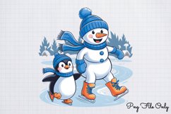 Golden Snowman Sublimation Clipart Bundle PNG Product Image 15