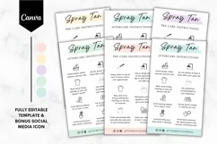 Spray Tan Pre Care & Aftercare Card Template - Mini 5 Colors Product Image 1