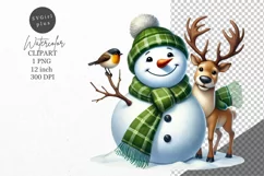 Christmas clipart, Snowman clipart, Winter clipart Product Image 1