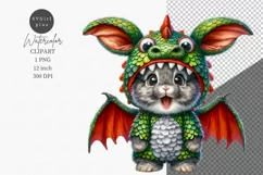 Bunny dragon clipart, Nursery clipart, Birthday clipart, Product Image 1