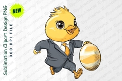 Business Chick Running With Golden Egg Clipart Product Image 1
