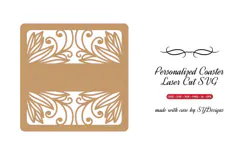 Personalized Coaster SVG | Laser Cut Split Drink Mat Product Image 2