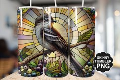 Eastern Phoebe Single Bird Stained Glass - Tumble Design Product Image 1