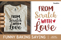 Funny Baking Saying SVG For Baker | From Scratch With Love Product Image 1