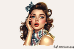 Vintage Retro Girls Clipart PNG Product Image 1