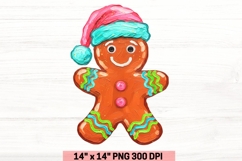 Brushstroke Gingerbread Man Sublimation Png. Product Image 1