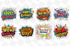 Happy Birthday Pop Art Clipart - Set of 28 Png Bundle Product Image 3