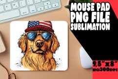 American Flag Dog Mouse Pad Sublimation Product Image 1