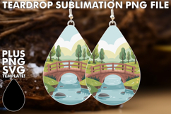 VIBRANT Teardrop Earrings Design PNG, Spring Product Image 1