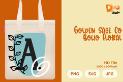 Golden Sage Co Boho Floral Monogram Product Image 1