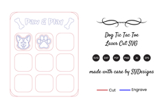 Dog Tic Tac Toe Laser Cut SVG Product Image 2