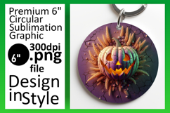 Dynamic Round Design PNG Keychain , 3D Pumpkin Product Image 1