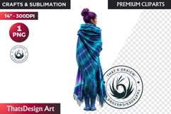 Cosy Winter Aurora Girl Clipart, Fashion Girl PNG Product Image 1