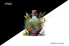 Watercolor herbs bottle clipart Product Image 1