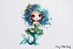 Christmas Mermaid Clipart Bundle PNG Product Image 12