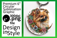 Sleek Canine Sublimation Circle Keychain Product Image 1