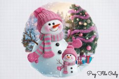 Pink Snowman Clipart Bundle PNG Product Image 12