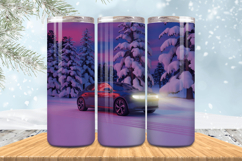 Winter Wonderland Snowflake PNG, Icy Tree 20oz Tumbler wrap Product Image 1
