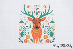 Scandinavian Folk Art Christmas Clipart PNG Product Image 1