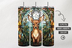 Baby Deer Stained Glass Square Coaster - 4 Variations Product Image 1