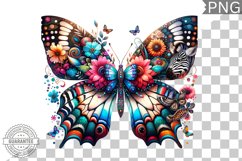 Vibrant Floral Butterfly Sublimation - Clipart PNG Design Product Image 1
