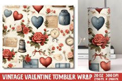 Vintage Valentines Day Tumbler Wrap Product Image 1