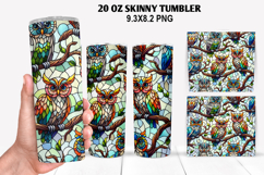 Owl Skinny Tumbler 20oz Wrap Design, Halloween Tumbler Wrap Product Image 1