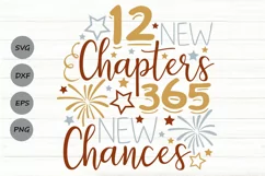 12 New Chapters 365 New Chances Svg, New Year's Eve Svg. Product Image 1